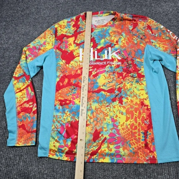 Huk Performance Fishing Shirt Mens Medium LS Icon X Kryptek Camo Polyester - Picture 8 of 12